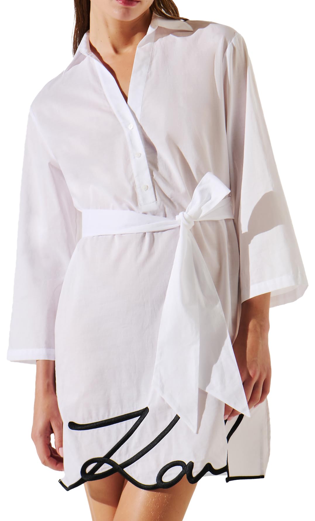 KARL LAGERFELD B.V Damski Lagerfeld, Women's, Karl DNA Signature Beach Dress Sunsuit, biały, XS