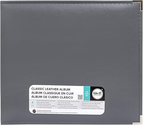 Miniatura 2 de We R Memory Keepers, 12 x 12 pulgadas, carbón, álbum de fotos, álbum de recortes para proteger bodas, viajes y recuerdos, anillos sin enganches,