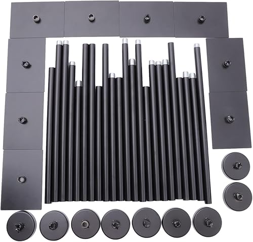 Miniatura 7 de Juego de 9 portavelas de piso alto, candelabros independientes de metal negro, centros de mesa para Navidad, boda, decoración del hogar
