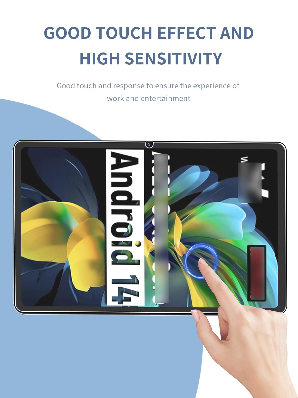 BOVUGAC Pellicola protettiva in vetro temperato per tablet ROWT A10 Android da 10 pollici, antigraffio, sensibile e durezza 9H, confezione da 2