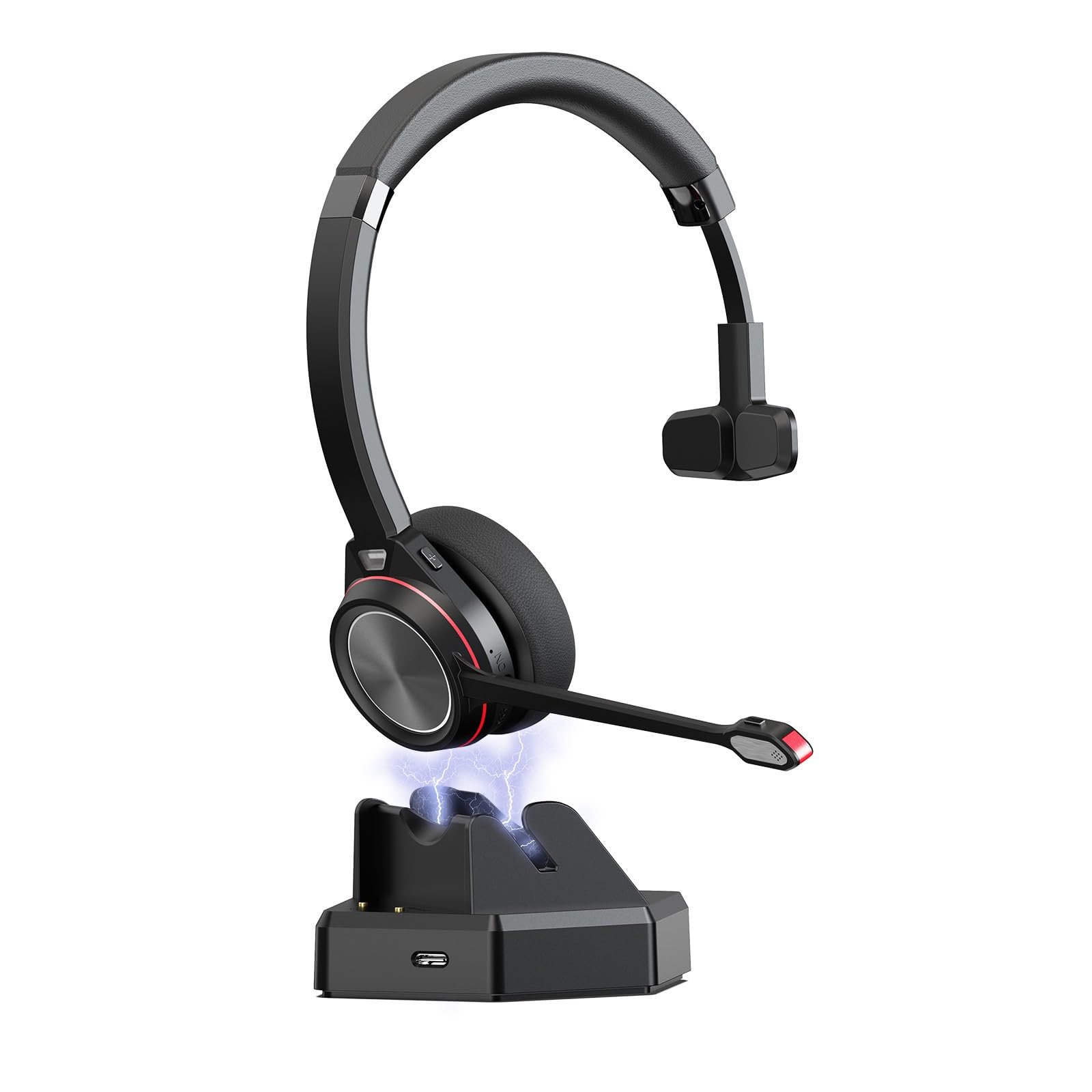 Cuffia bluetooth mono con base ricarica via USB Ezlight M891MDB