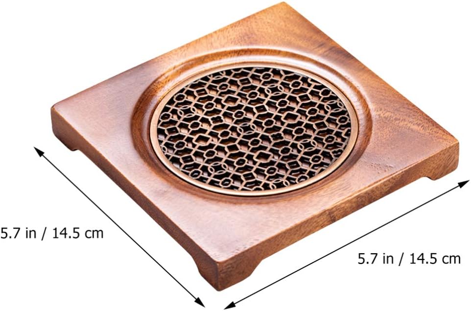 Wooden Teapot Holder Tea Tray with Teacup Mat for Office Meetings