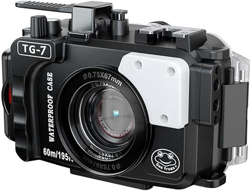 Miniatura 5 de SeaFrogs Tough TG7 196.9 ft195 pies Cámara submarina profesional Buceo Caso impermeable para Om System tg7 Olympus Tough TG-7 tg7 - Negro