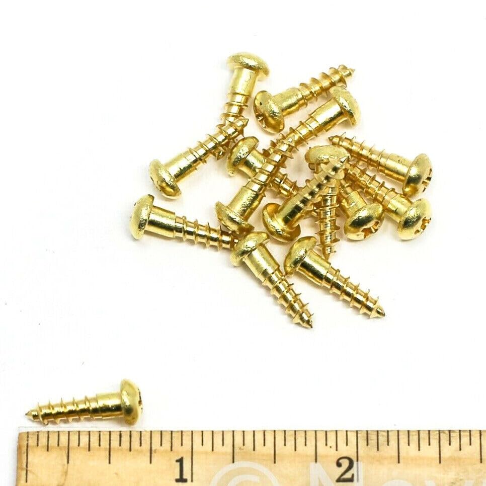Miniatura 3 de 15 tornillos Phillips Drive de latón para madera #8 x 58 pulgadas, cabeza redonda