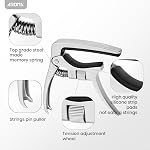 Aroma Guitare Capo ajustable Trigger Tension pour 6 Chaînes Guitares acoustiques et électriques avec pulvérisateur d'épingles