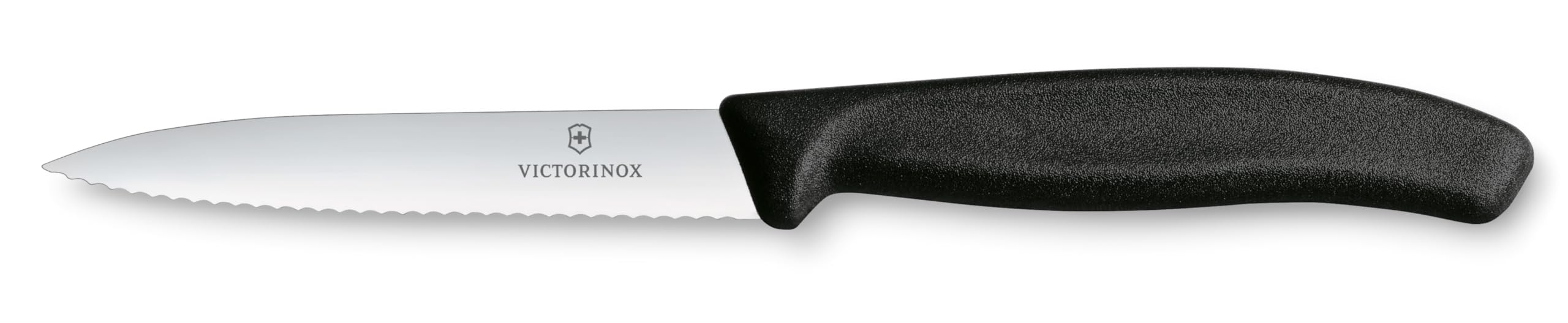 Victorinox Swiss Classic Set profesional de cuchillos para verduras, 6 piezas, cuch. universal, filo dentado y afilado, 10 cm, mango de plástico robusto, negro