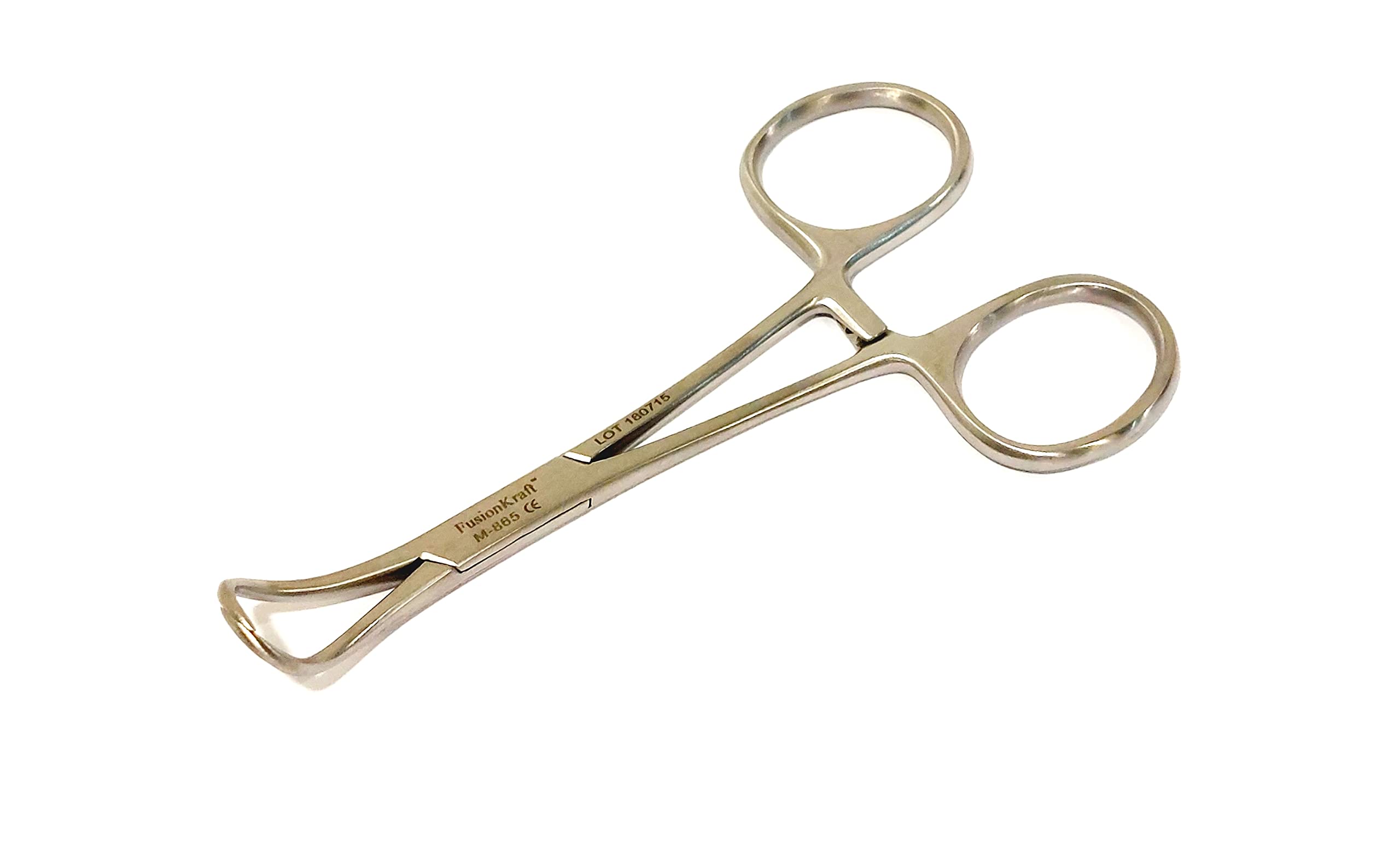 Backhaus Towel Clamp Forceps (Surgical Towel/Drape Clamp), Curved, Pointed Tips, 4"