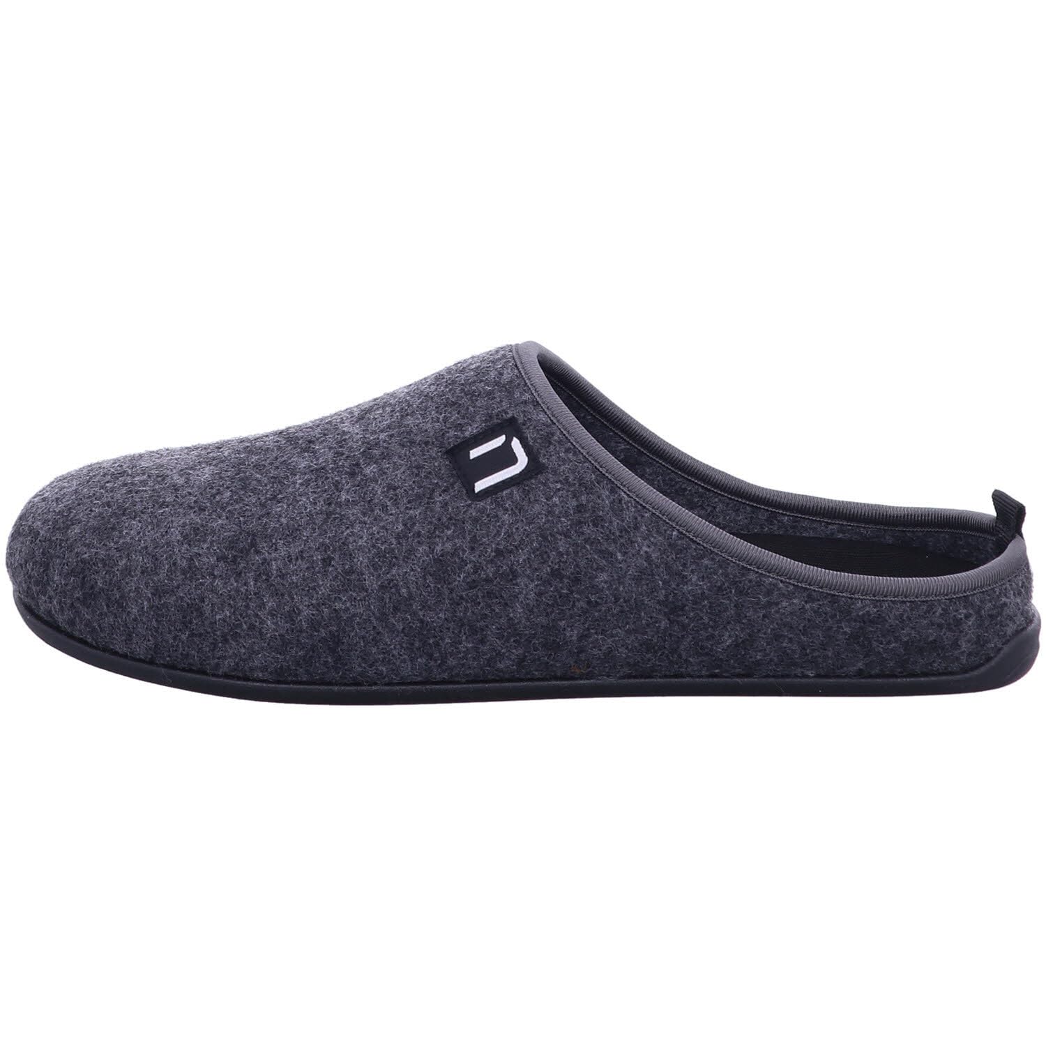 Nanga Erwachsene - Unisex Wool Slipper - Hausschuhe für Damen & Herren, Unisex Filz-Pantoffeln, Slipper mit Rutschfester Gummi-Sohle, Warme Pantoletten aus Wollfilz, Wechselfußbett schwarz 41
