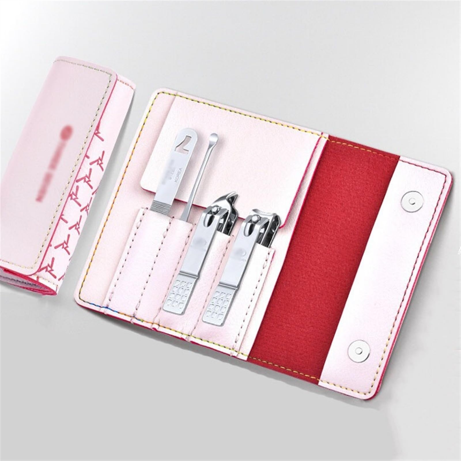 Juego de cortaúñas portátil de Acero al Carbono para Hombres y Mujeres, Kit Profesional de manicura y Cuidado de uñas con Estuche de Viaje de Cuero.