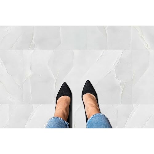 Miniatura 3 de Palazzo - Azulejos de vinilo autoadhesivos de 12 pulgadas, 20 azulejos rectangulares de 12 x 24 pulgadas, patrón de ópalo, suelo de bricolaje para