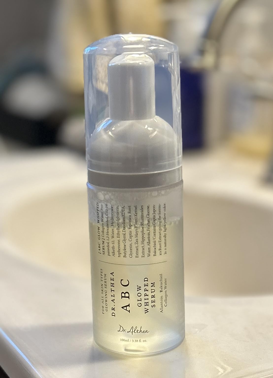 Dr.Althea ABC Glow Whipped Serum | Bubble Toner with Collagen & Vitamin Tea Wtater | Radiance-Boosting Toner for Instant Hydration & Makeup-Ready Finish | Vegan Korean Skincare, 3.38 Fl Oz