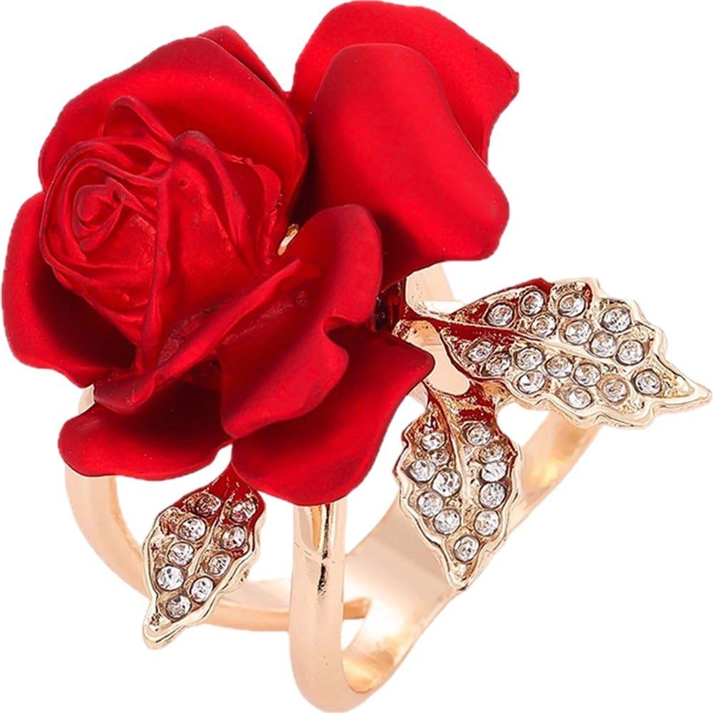 Lamdbao Silk Scarf Clips Rose Flower Brooch Scarf Rings Holder Buckle for Neckerchief, Shawls, Dress, Silk Scarves, Clothing Wrap Holder