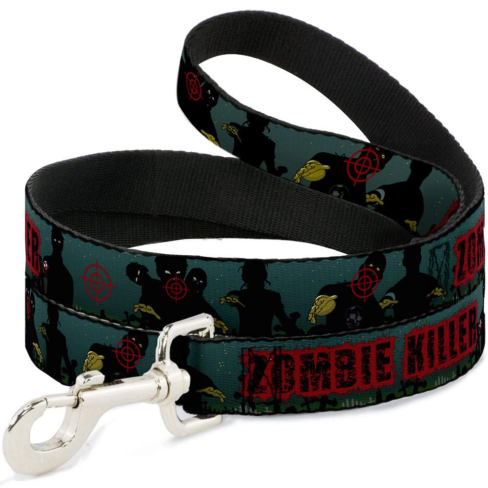 Laisse pour chien Zombie Killer verte rouge noire longueurs largeurs tailles
