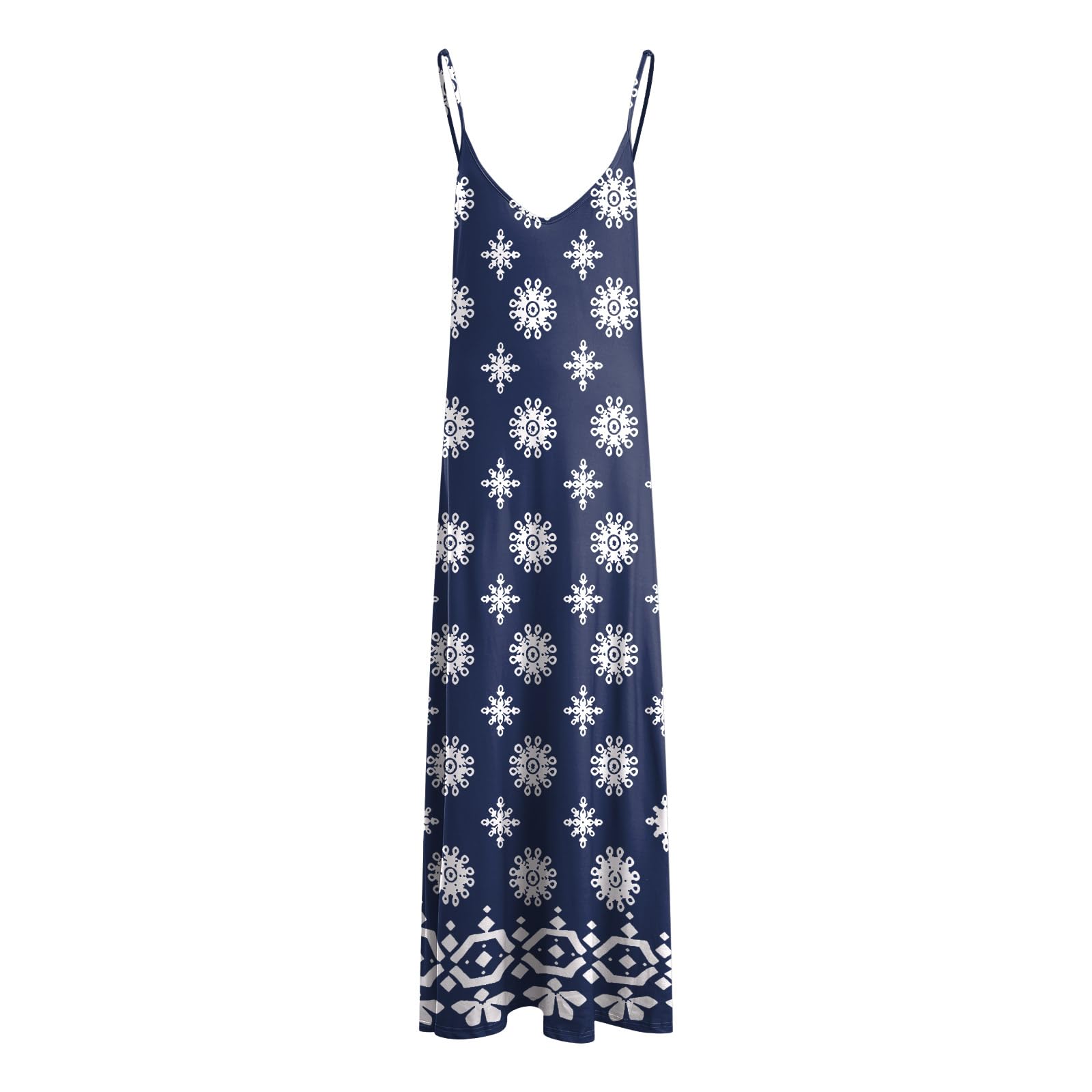 Abito Lungo Estivo Donna Cotone Abito Estivo da Donna alla Moda e Casual con Scollo a V e Maniche Lunghe, Ideale per Vacanze al Mare o in Resort. Vestito Leggero