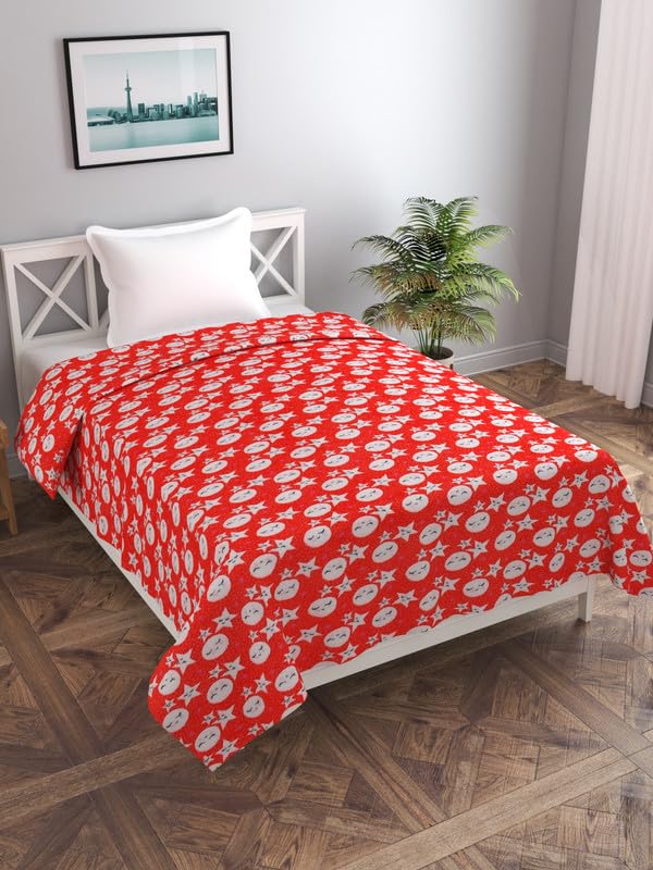 MORADO 190 GSM Flannel Super Soft Winter Warm Single Bed Quilt Cover/Duvet Cover/Rajai Cover/Blanket Cover for Winters with Zipper - 60x90 Inches, Dark Red-image-2