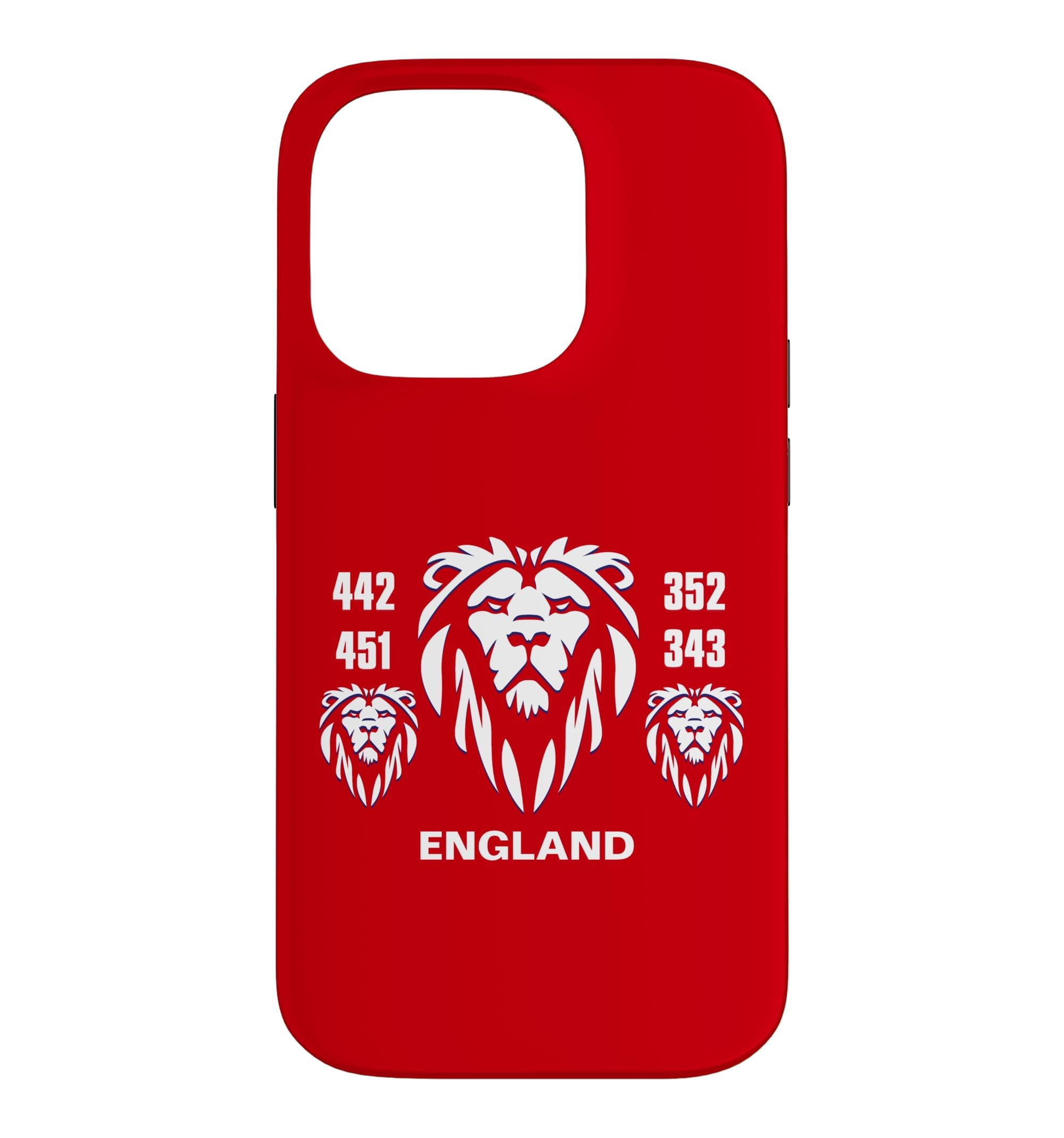 England World Cup Football Lion Heads Blue Outline Lioness Case for iPhone 14 Pro