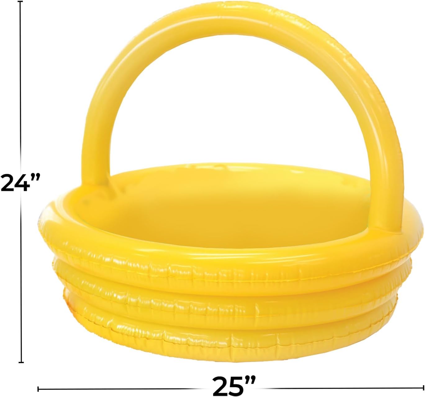 Amscan Vibrant Yellow Inflatable Plastic Easter Basket (24" x 25") 1 Pc. - Perfect for Kids' Egg Hunt Decorations & Easter Celebrations