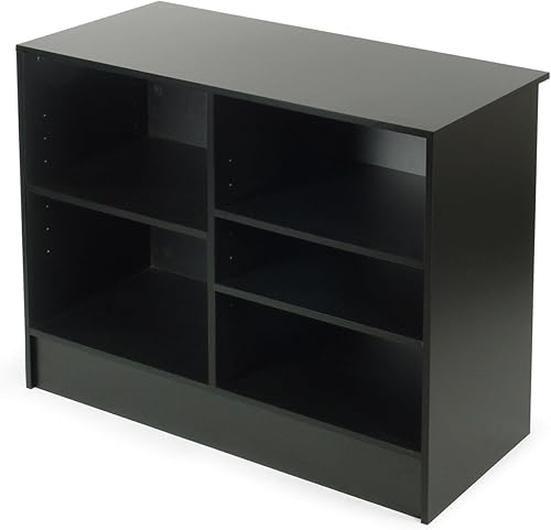 Miniatura 2 de Soporte para caja registradora con 3 estantes ajustables en altura, se envía sin montar para minimizar los costos, melamina negra