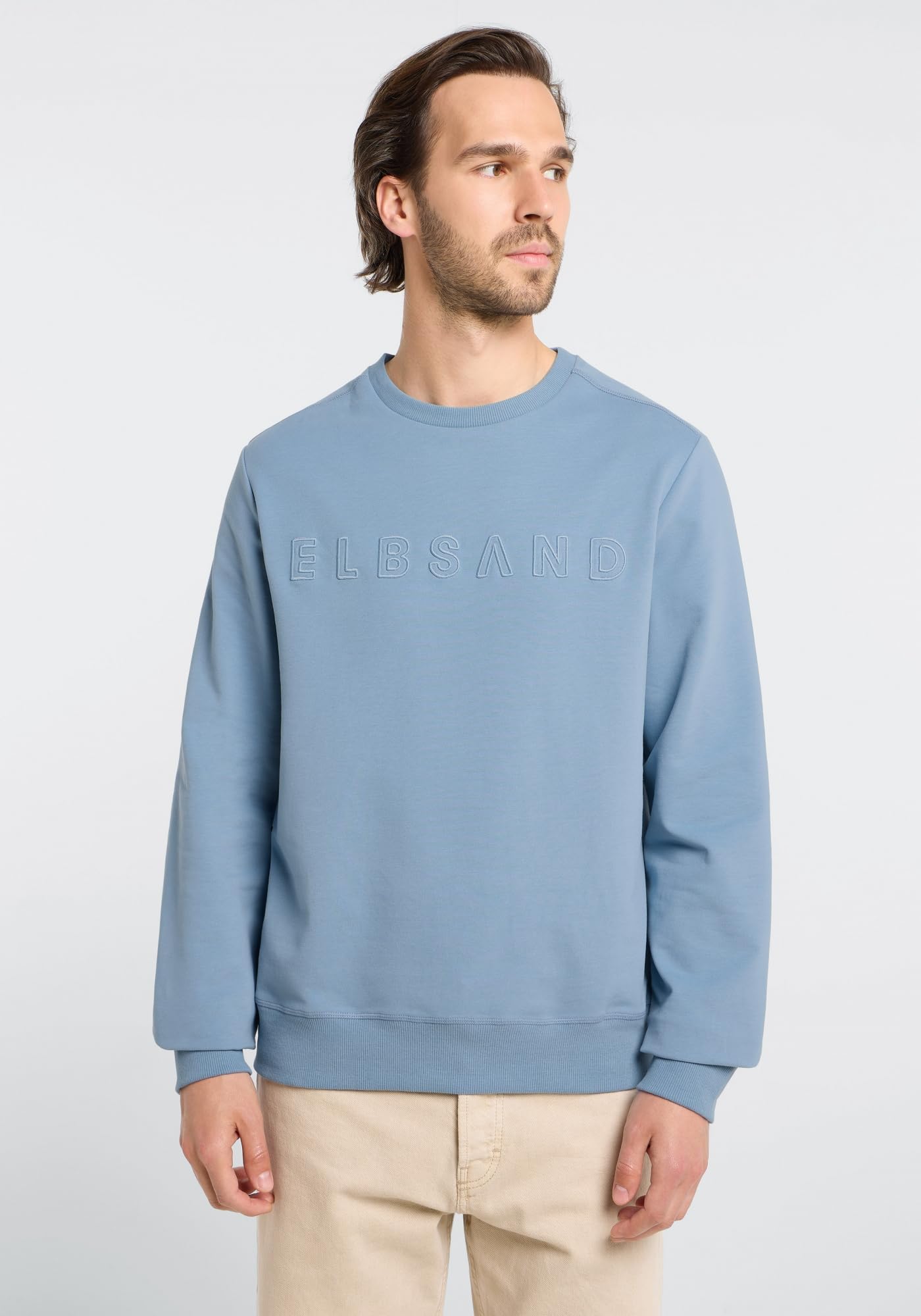 Elbsand Herren Sweatshirt ESMJona Pullover mit Logoprint