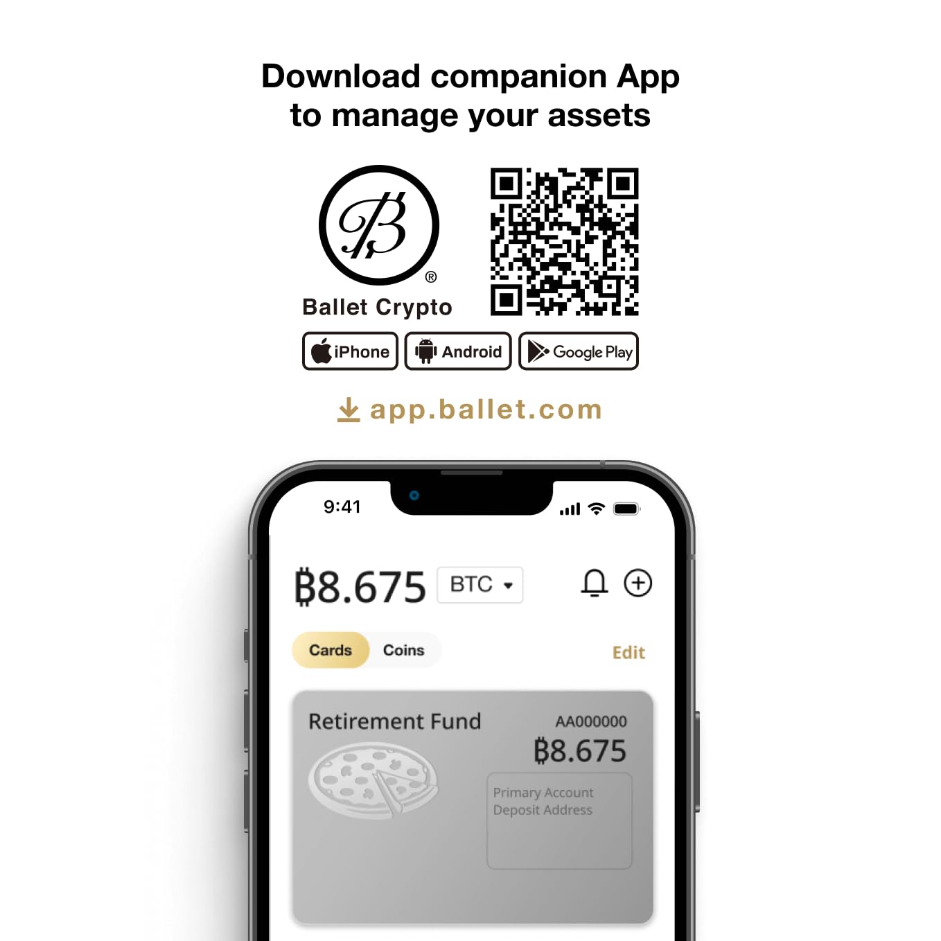 Ballet REAL Pizza 2er-Pack – Bitcoin Pizza Day Edition | Krypto Cold Storage ohne Elektronik | 1.000+ Coins & NFTs