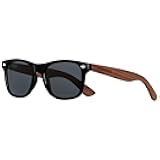 Wood Sunglasses Polarized for Men Women Uv Protection Wooden Bamboo Frame Mirrored Sun Glasses