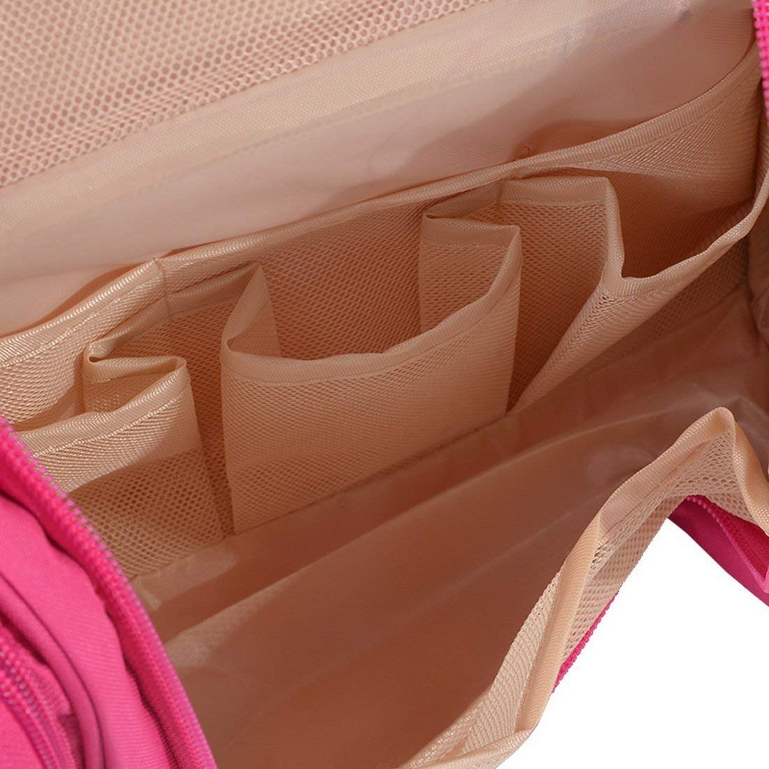 ERHETUS Multifunctional Extra Large Cosmetic Bag for Travel | Makeup Organiser for Accessories for Women | Waterproof Household Grooming Kit Storage Bags with Hook for Hanging for Men - Pink