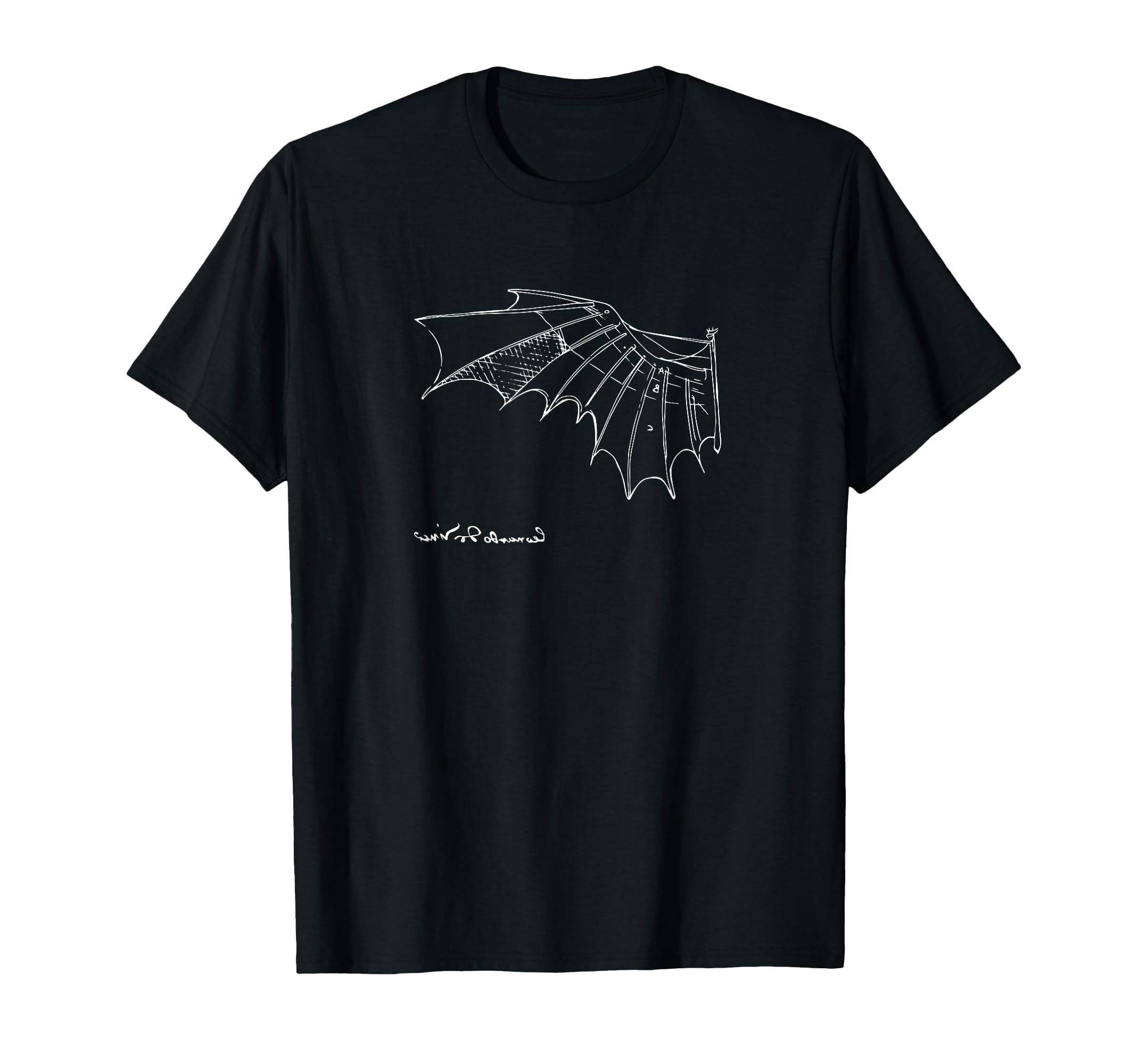 Leonardo Da Vinci Flying T-Shirt Artwork Sketch T-Shirt