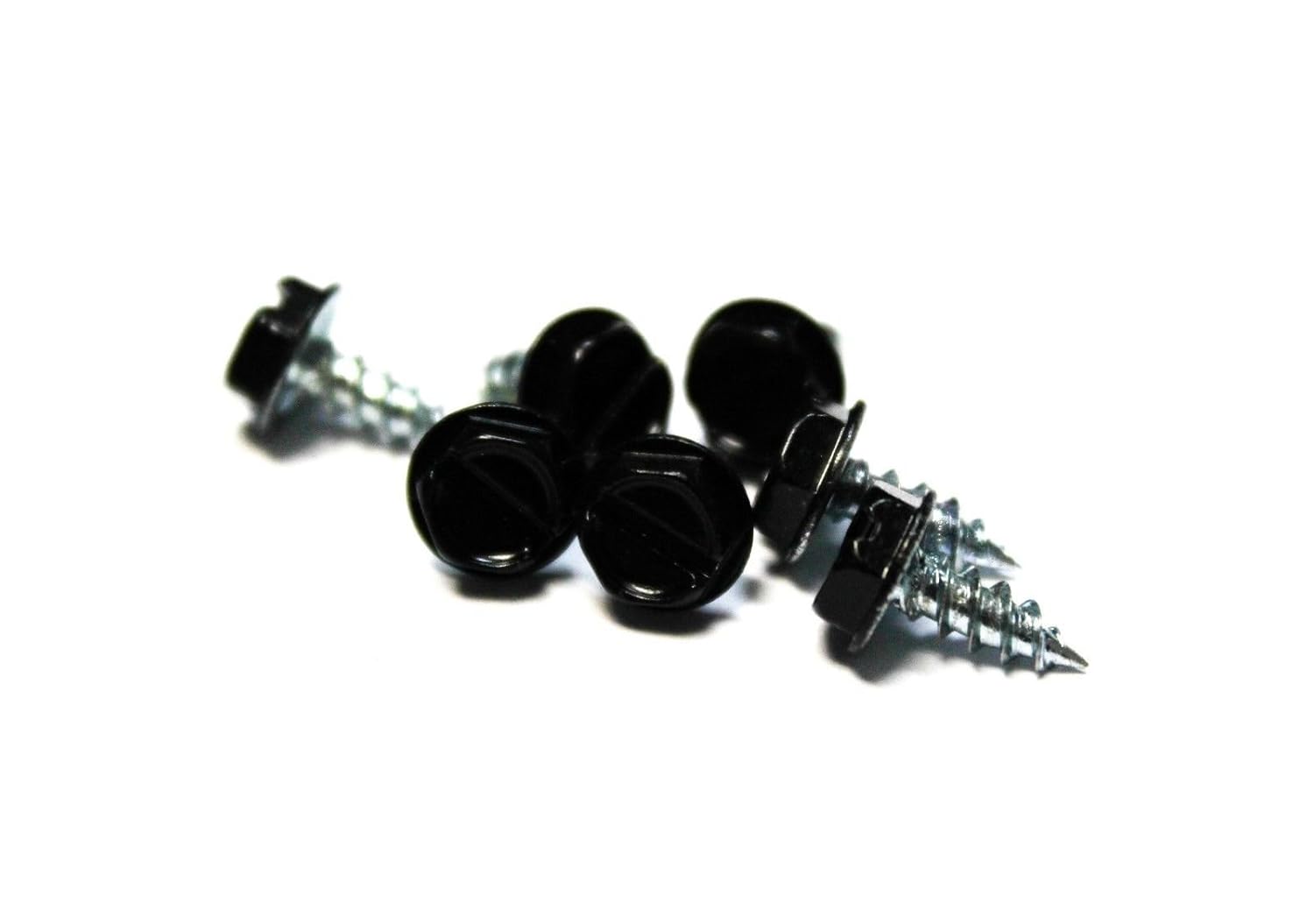 (500) 6 x 3/8 Slotted Hex Head Sheet Metal Screws (Black)