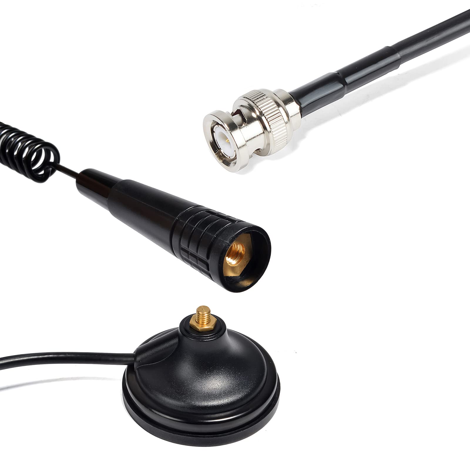 HYS CB-Antenne mit magnetischer Halterung, 27 MHz, kompatibel mit tragbaren und mobilen Radios von Cobra, Midland, Uniden, Maxon, Scannern (BNC)