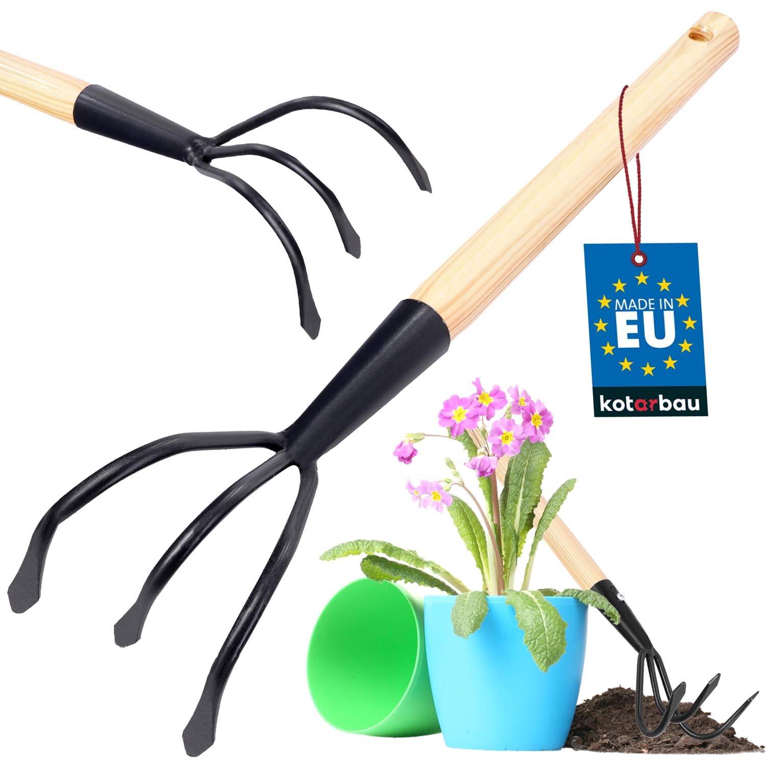 Venteo Coltivatore Manuale Ergonomico Con Artigli In Alluminio | Attrezzo Da Giardino Per Smuovere Terra E Togliere Erbacce