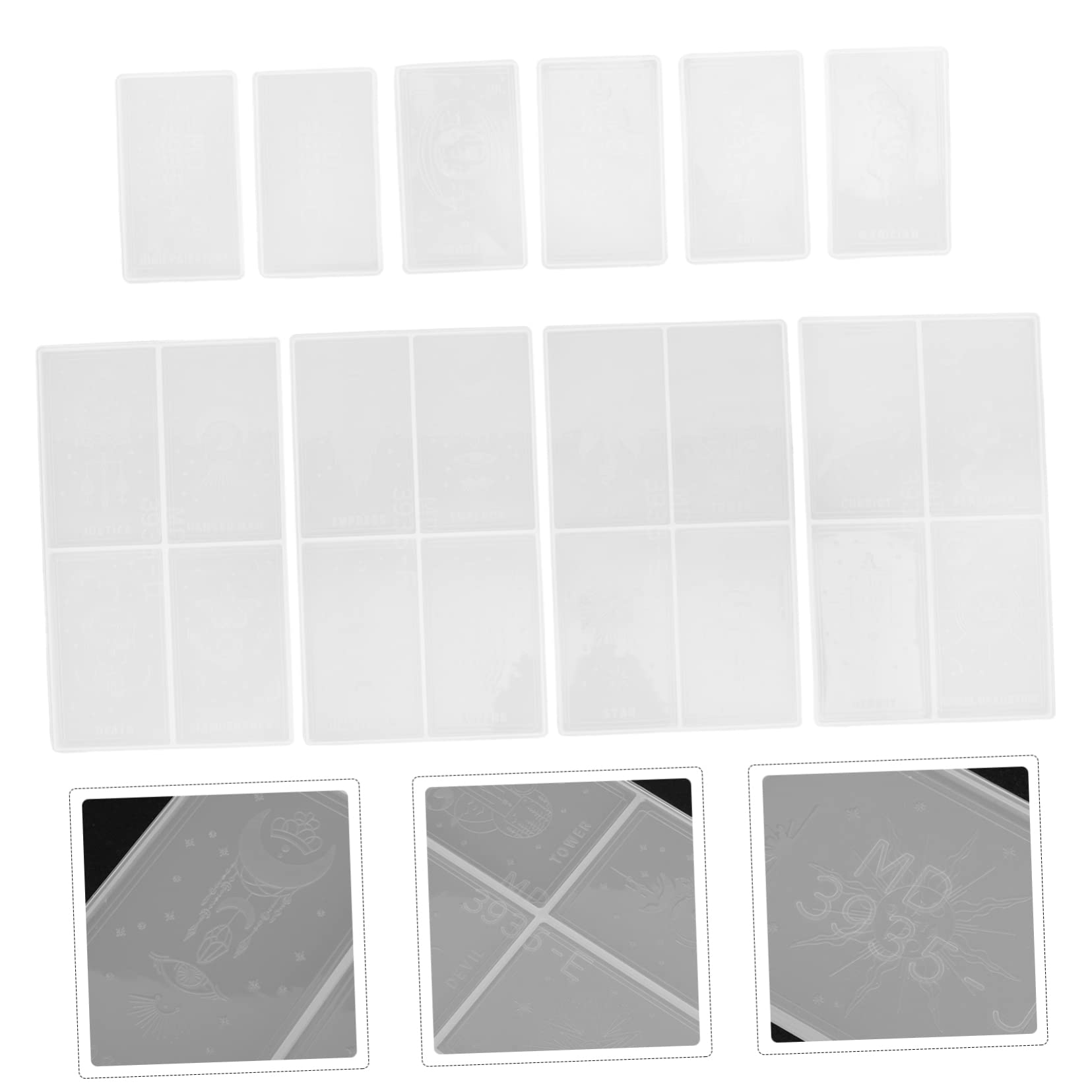 Blanc Moule à Couler pour Tarot en Silicone, 1 Set