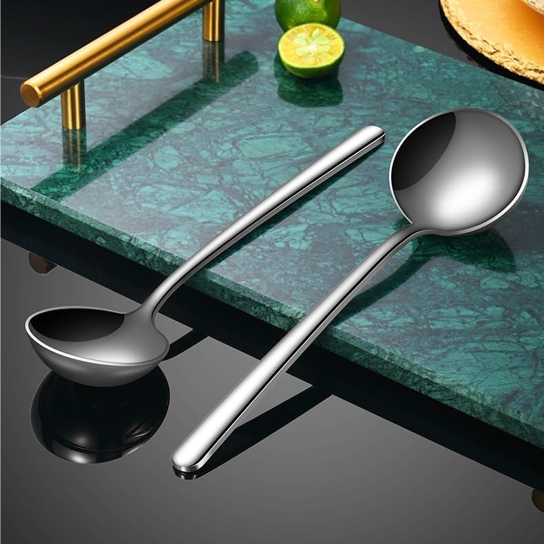 4/6/8/10/12 Pcs Dinner Spoons Set, Food-Grade Stainless Steel Large Tablespoons, Metal Cutlery Spoon, Soup Spoon, Spoons Silverware for Home, Kitchen or Restaurant, Mirror Polished, Dishwasher Safe 8