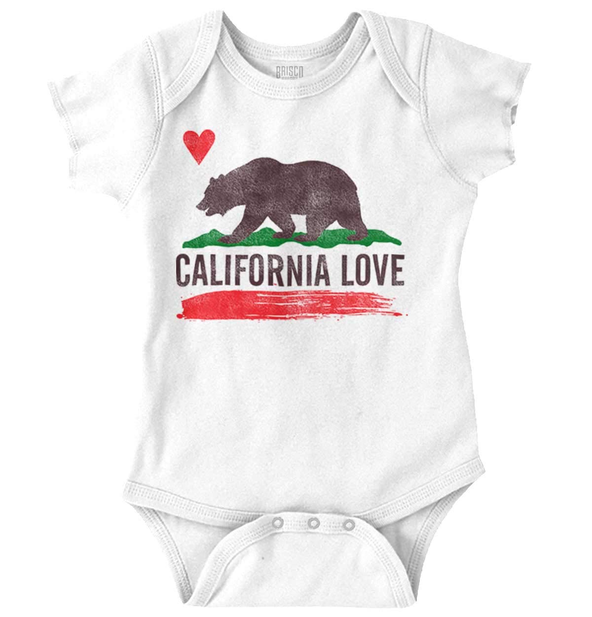 Brisco BrandsCalifornia CA Flag Watercolor Sketch Baby Romper Boys or Girls