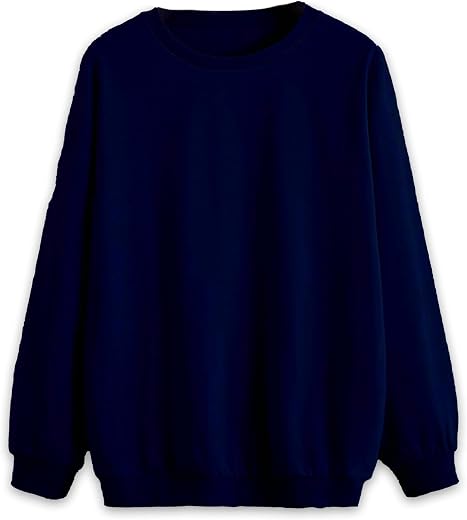 Mack Jonney Solid Round Neck Cotton Fleece Sweatshirt for WOMEN-VMACK639269