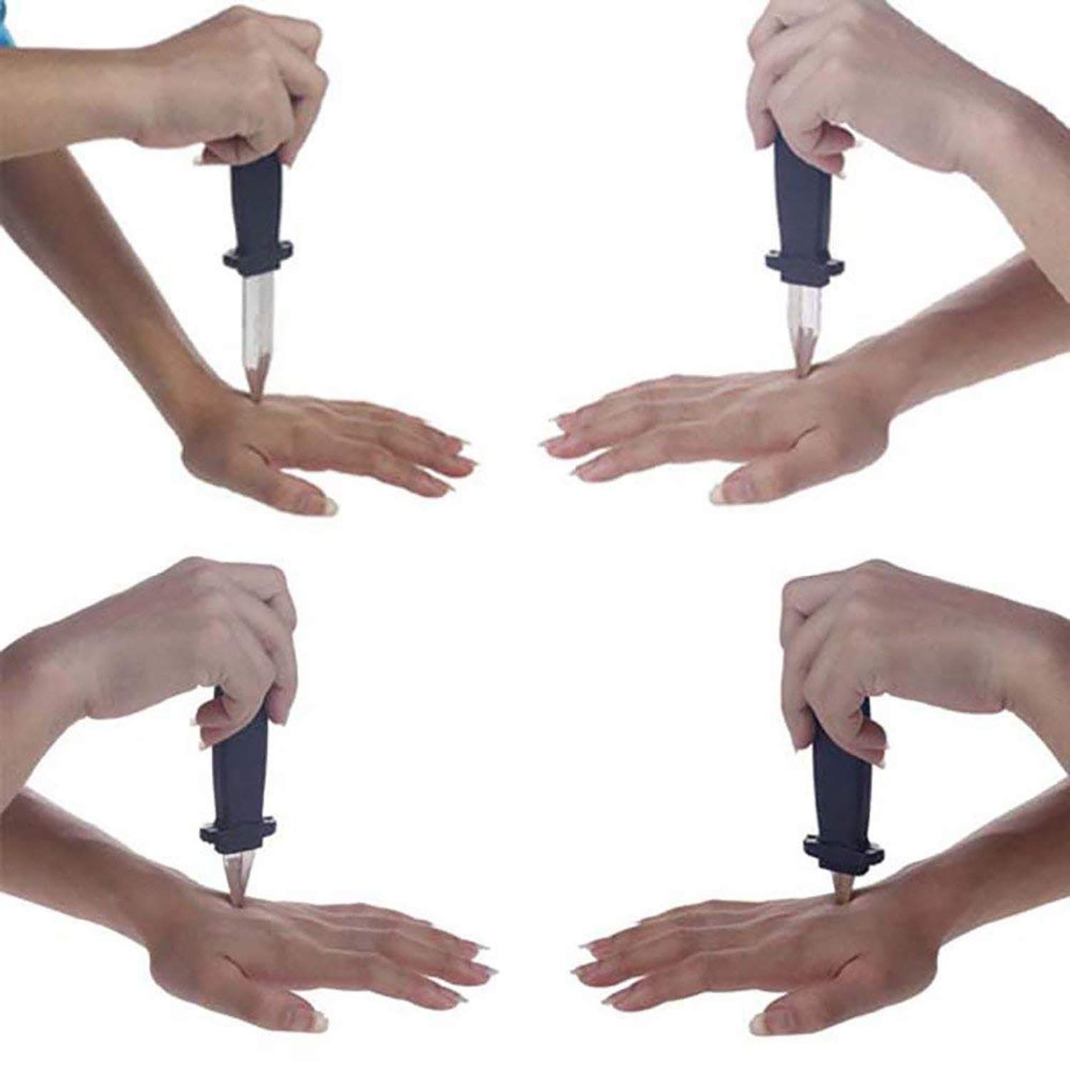 PartyToko Joke Prank Trick Fake Knife Magic Dagger Retractable Blade Toy Set of 1 Pcs|Multicolor-5 6 Years for Kids 1pcs 1