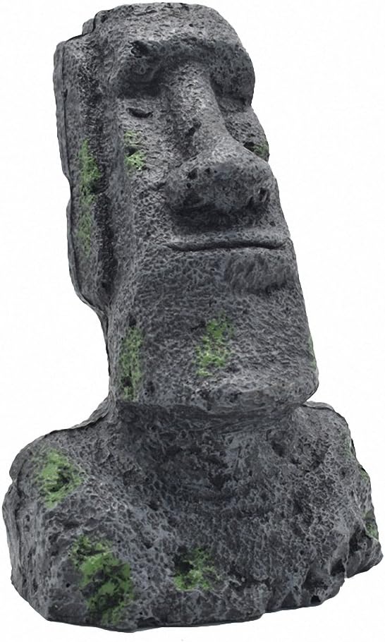 Aquarium Decorations Big Size Ancient Easter Island Stone Head Aquarium Ornament, Fish Tank Landscape Ornament Decoration Accessories
