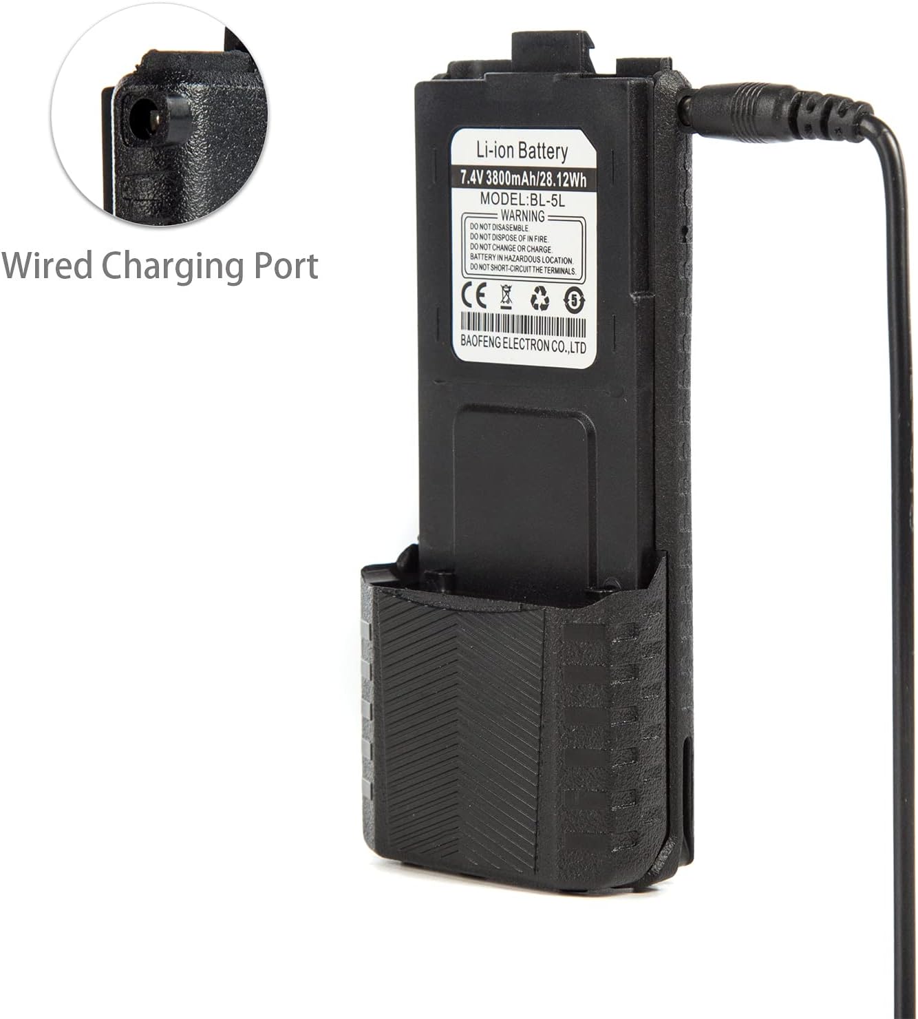 JIZHENG BL-5 Extended Replacement Battery 3800 mAh with USB Charging Cable/Cord Compatible with Baofeng UV-5R, BF-F8HP, UV-5X3 Radio Baofeng Poufeng Accessories Set/BL-5 Battery & USB Charger 1+1Pack : Electronics