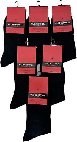 Genérico PACK 6 Pares - Calcetines de Hilo de Escocia Premium para caballero Talla M (39-42) y Talla L (43-46)