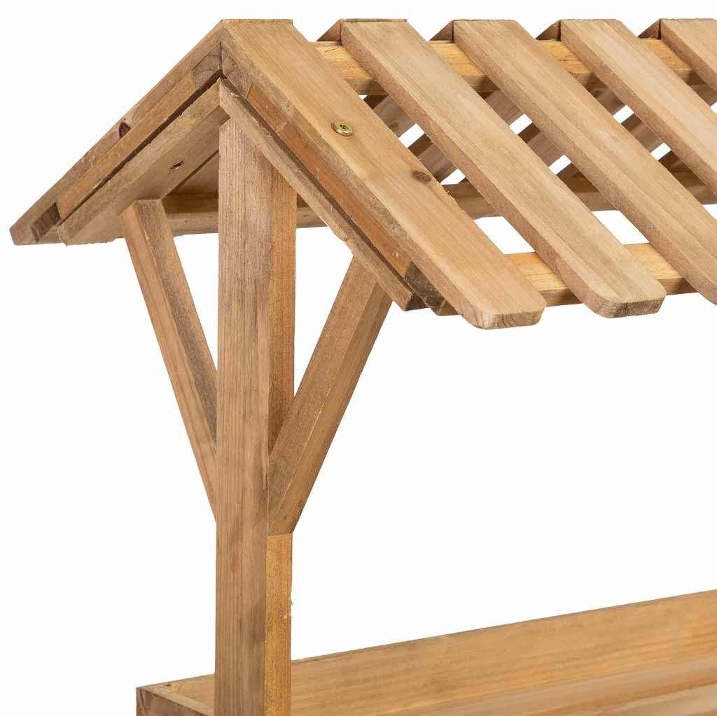 WANDERLUST DECO Carro expositor-estantería de madera con 3 bandejas 90x47x137h cm