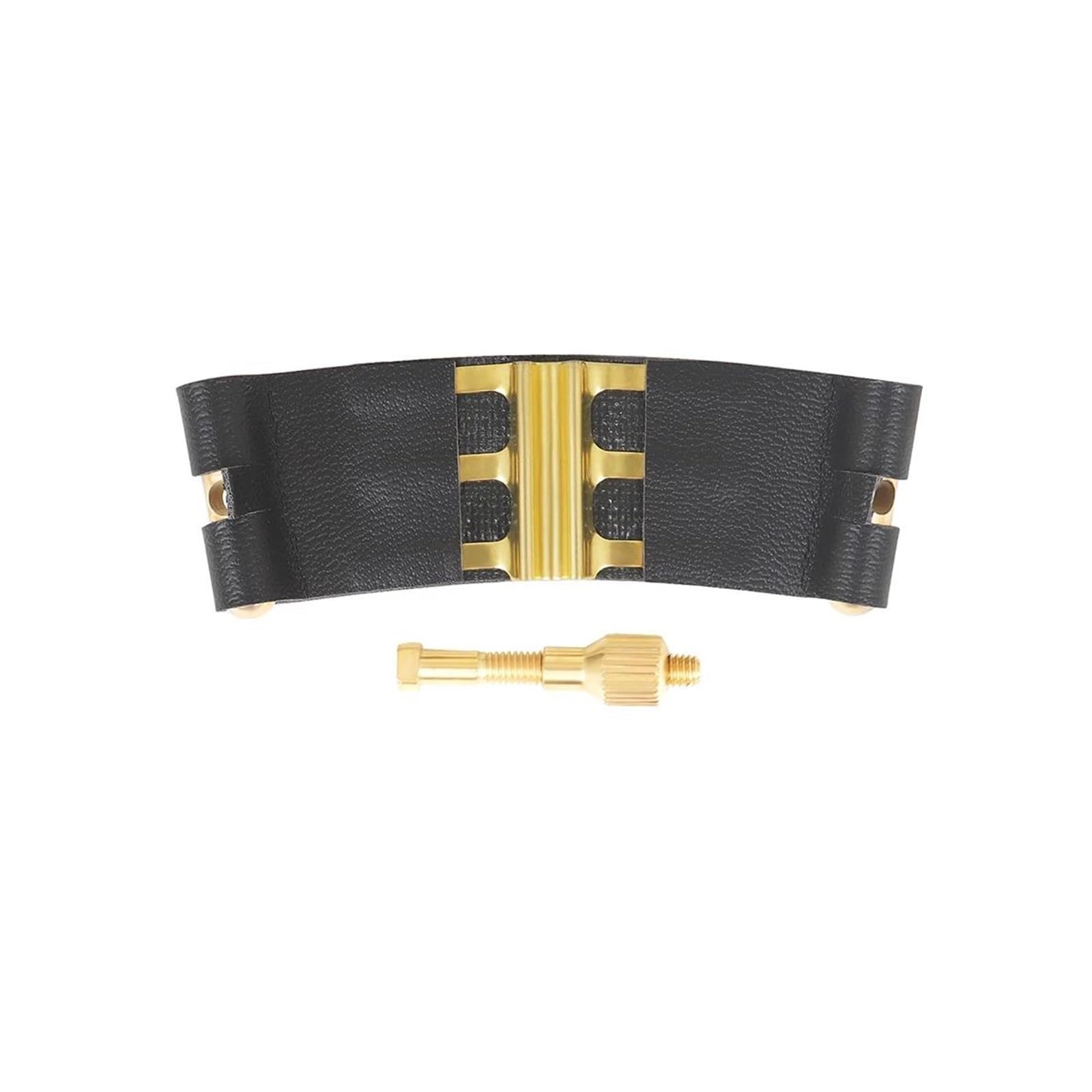 Kit de Accesorios saxofón Boquilla De Saxofón Soprano De Cuero Con Tapa, Hebilla De Metal, Clip De Abrazadera, Accesorios Para Instrumentos De Viento De Madera, Abrazadera De Hebilla