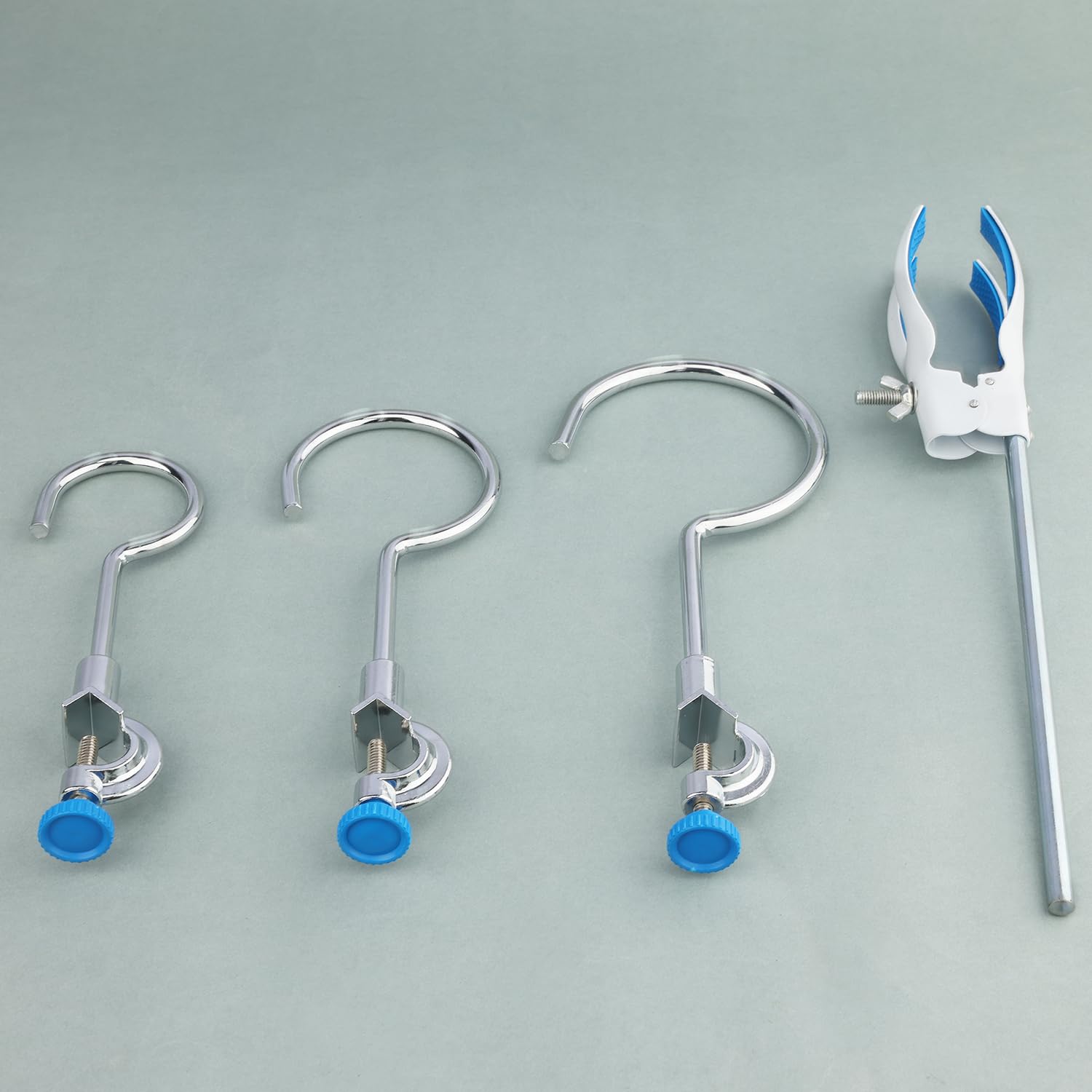 stonylab Juego de Soporte Tripode, Incluye Soporte Tripode, 1 Abrazadera de Cuatro Puntas, 1 Abrazadera Cruzada y 3 Anillos Abiertos con Tornillos, Acero Inoxidable y Plástico
