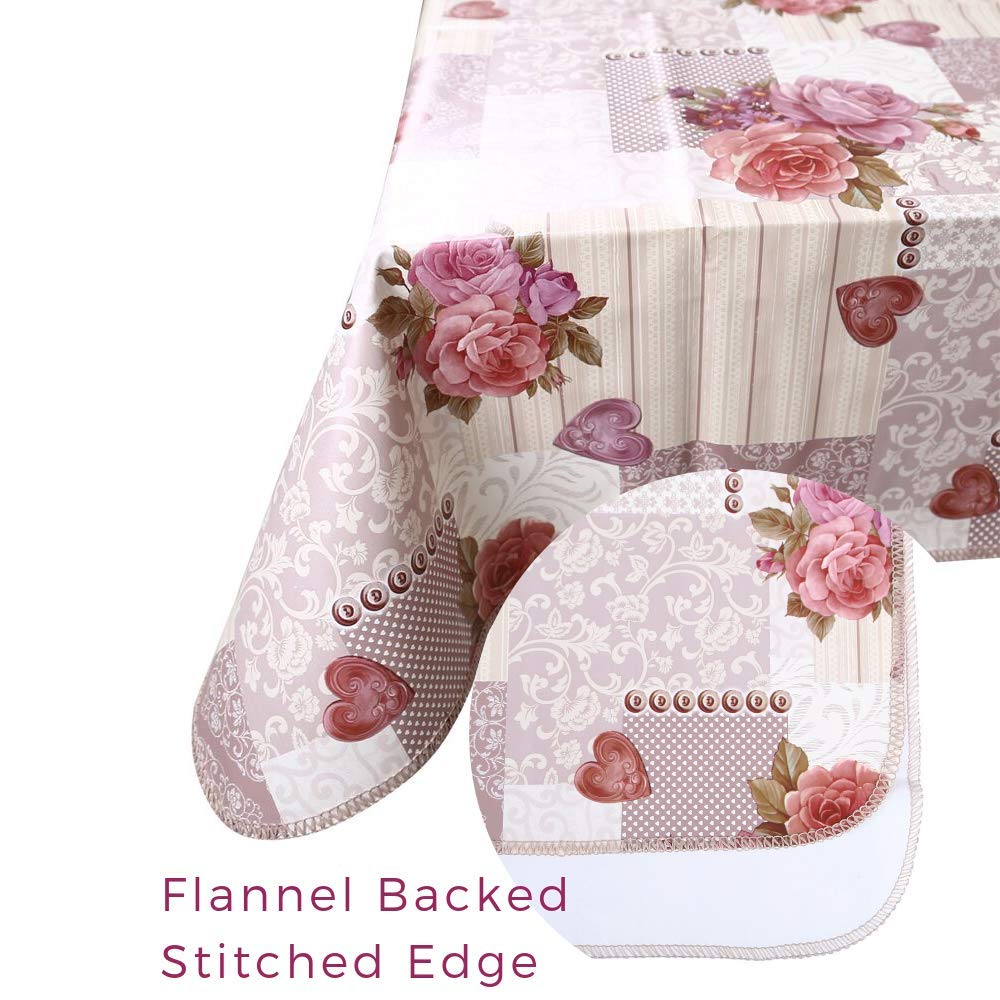 Nappe de Noël - Nappe de Table Flanelle pour Noël, Anti-Tache, Facile à Nettoyer, Nappe Rectangulaire Imperméable pour Noël (140x180 cm) (Rose, 140x140)