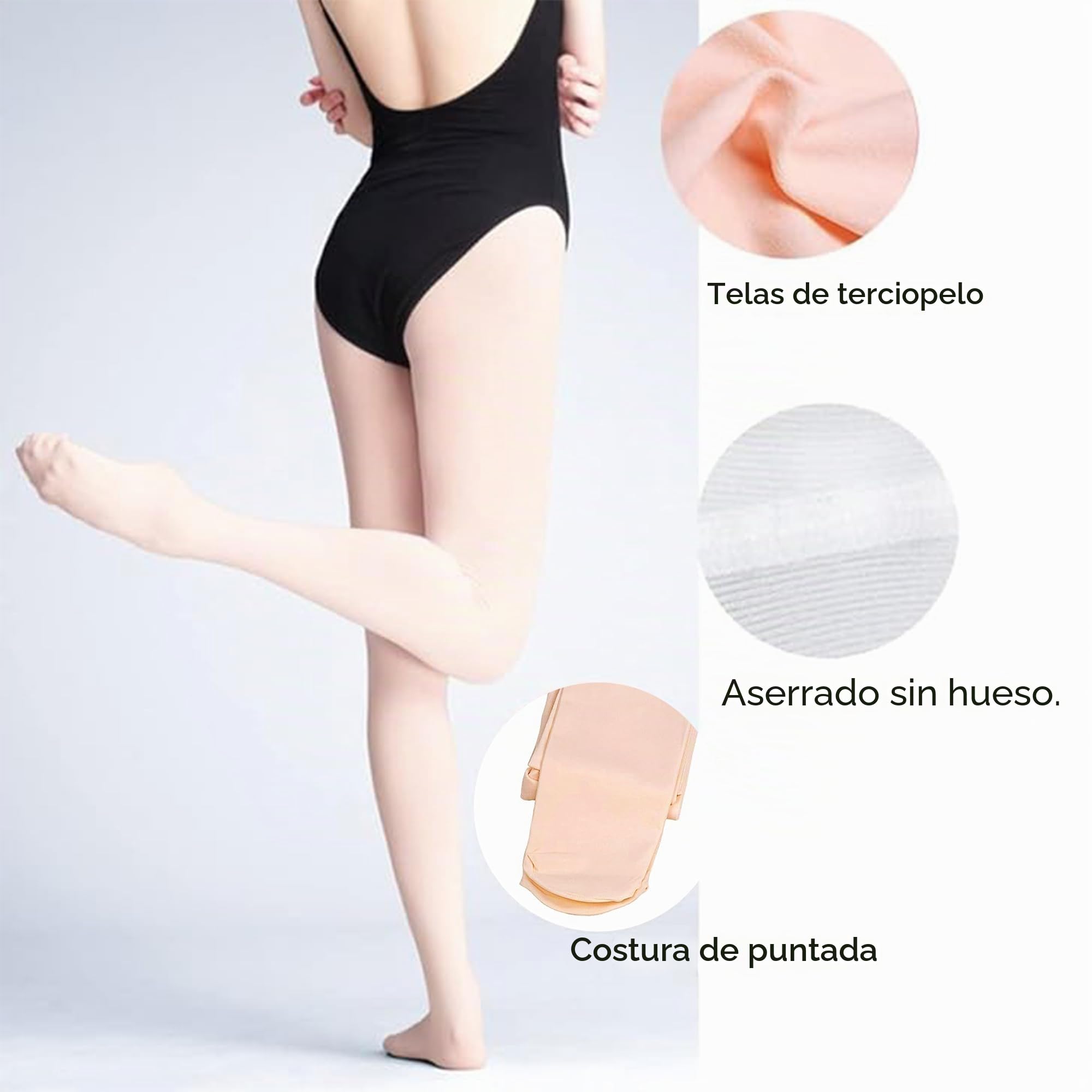 ONTYZZ Medias de Ballet Sin Costura para Niñas y Damas Danza Medias Pantys Estirar 90 Den Utilizado para la Clase de Danza o Espectáculos
