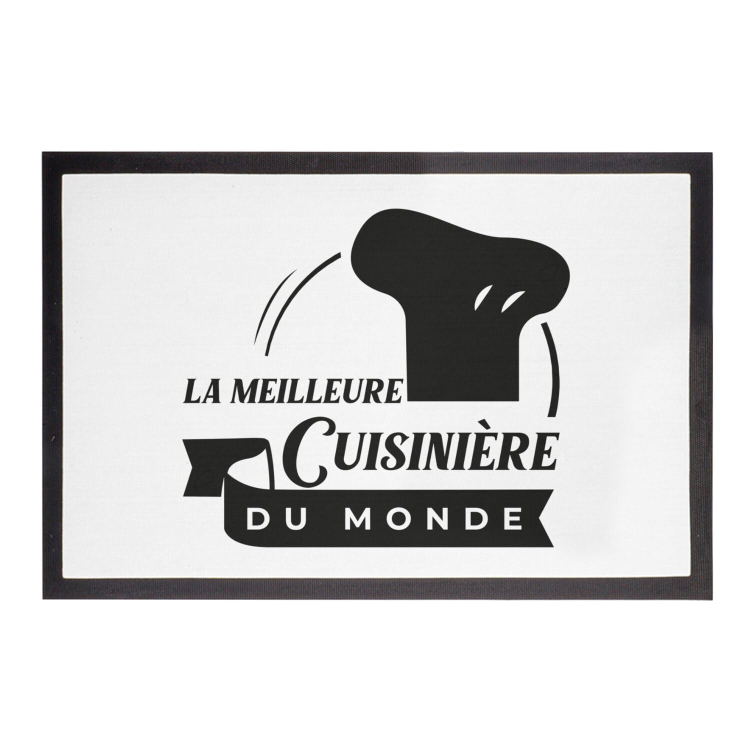 Paillasson Blanc 75x50cm Tapis Cuisine Chef Restaurant Meilleure Cuisiniere