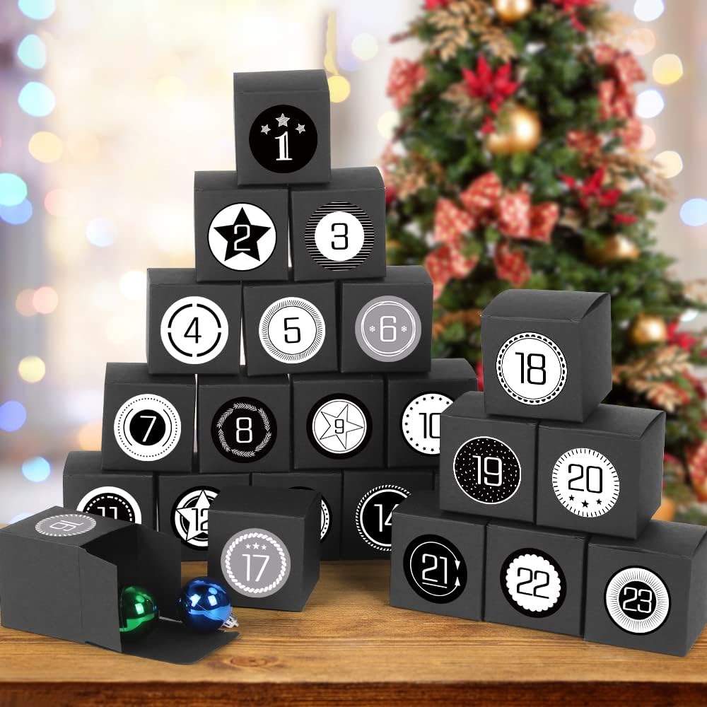 24 Stück Weihnachts-Adventskalender-Boxen – Mini Geschenkboxen Zum Selbstbefüllen