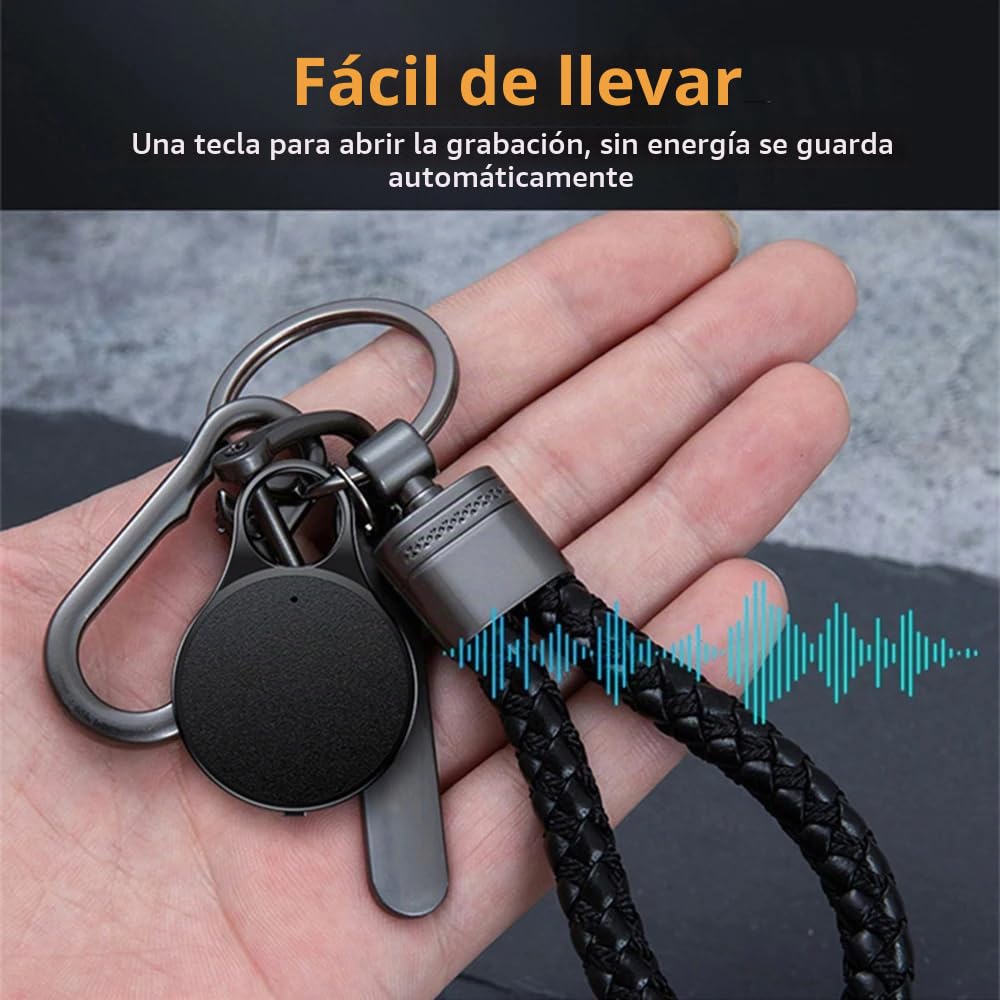 Mini llavero grabador de voz digital de 32 GB, activado por voz, 20 horas, grabación continua, cancelación de ruido, dictáfono de audio digital, MP3, conferencias, reuniones, clases, entrevistas