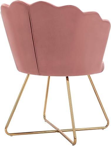 Miniatura 6 de DUHOME Silla decorativa de terciopelo, silla de sala con respaldo para dormitorio, sala de maquillaje, silla de sala de estar en forma de concha con