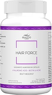 Hair Force - Suplemento Alimentar em Cápsulas para Cabelo, Pele e Unhas - Biotina Alto Teor, Vitaminas e Minerais Essenciais - 60 Cápsulas