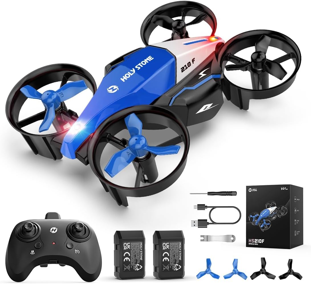 Holy Stone HS210F Mini Drone Para NiƱos, Drone RC 2 En 1 Con Mantenimiento De Altura, Giro 3D Y 3 Velocidades, Con Protectores De HƩlices, FƔcil De Volar, Regalo Para NiƱos Y NiƱas Principiantes