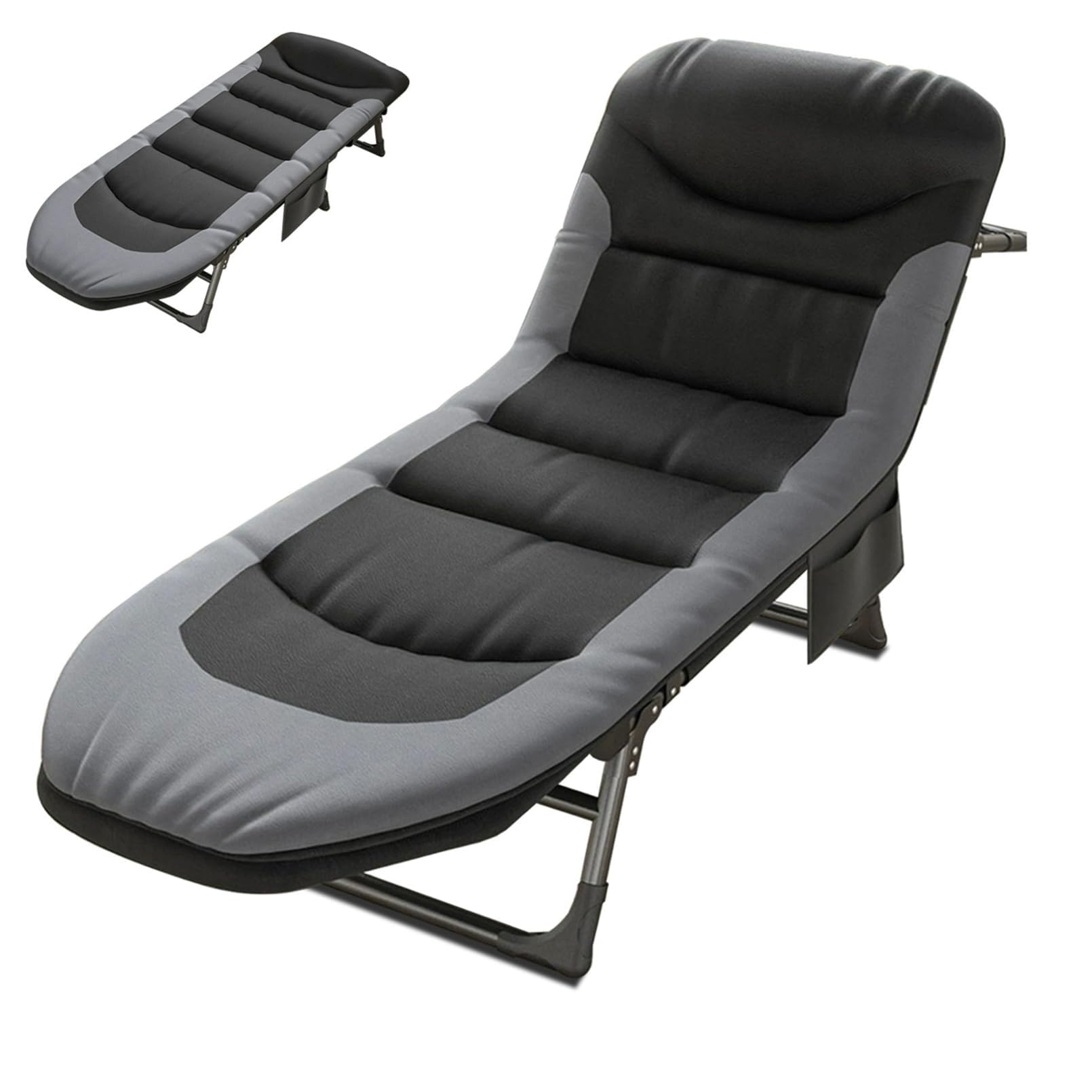 Lit de camping pliable portable réglable contre le mal de dos, couchage d'appoint confort